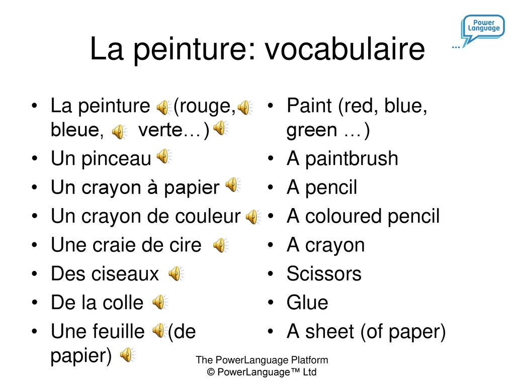 La Peinture Vocabulaire Ppt T L Charger